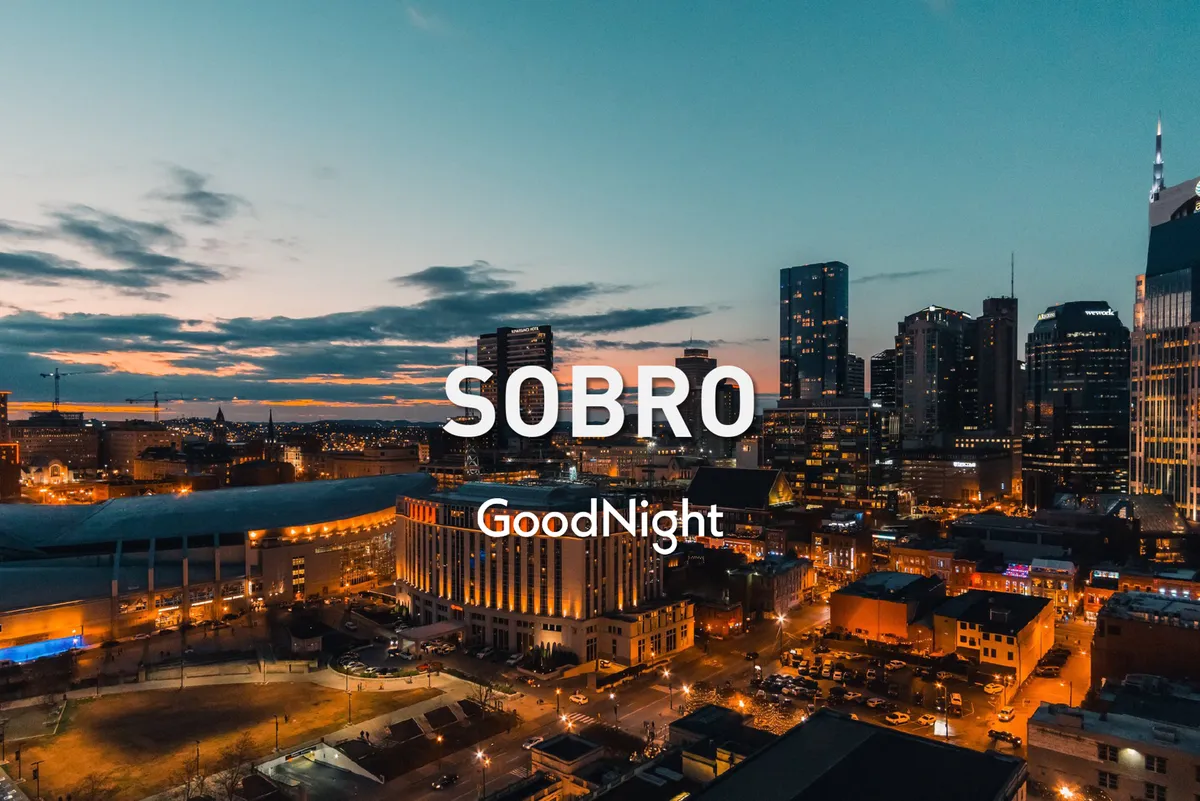 A panoramic city skyline under a colorful sunset, with urban streets coming alive as night falls. The image captures the transition from day to night, suggesting the possibility of both sunrise coffees and sunset toasts.
